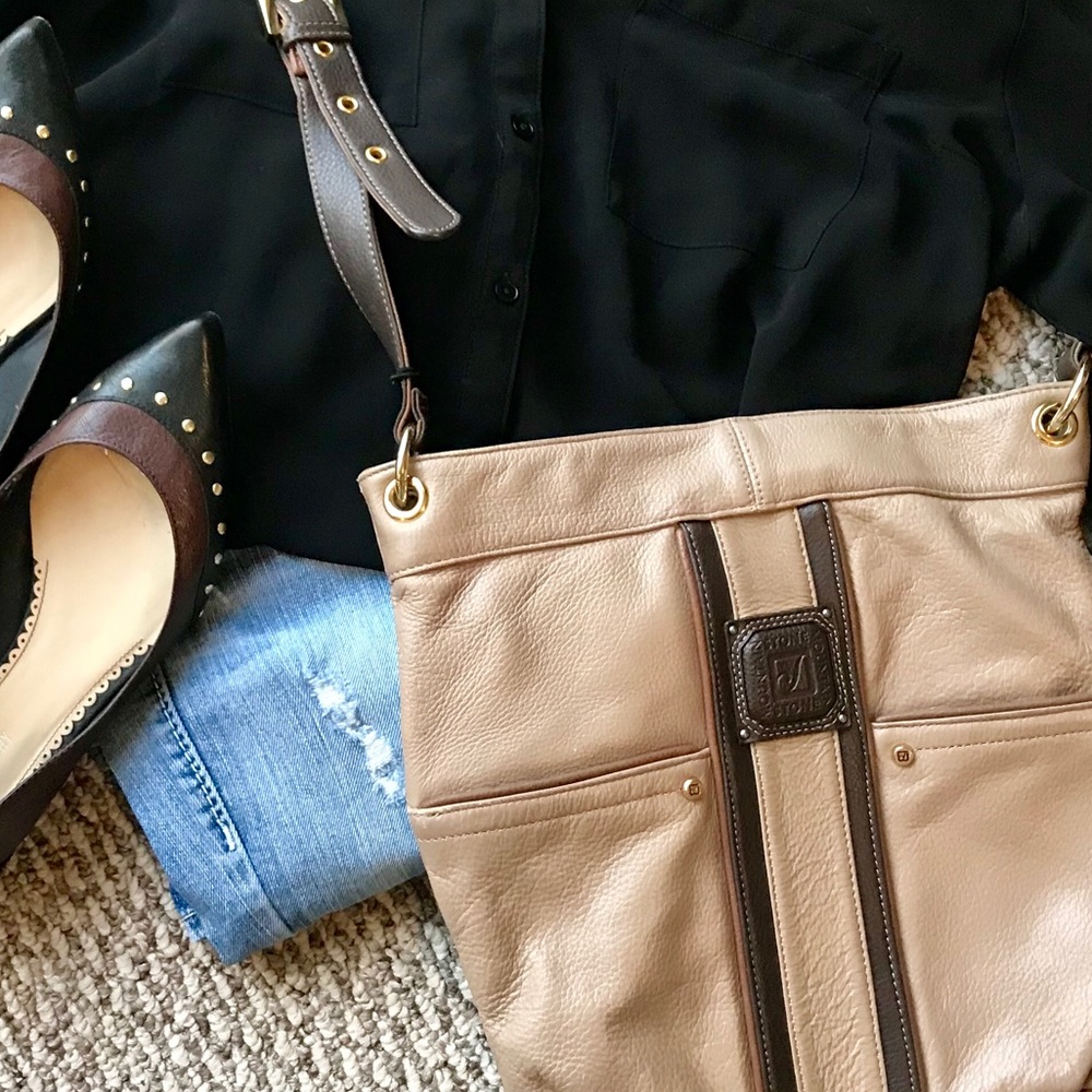 Stone Mountain leather crossbody purse